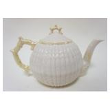 1038	BELLEEK IRISH CHINA, TEAPOT, GREEN MARK, APPROXIMATELY 7 IN HIGH