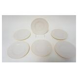 1040	BELLEEK IRISH CHINA, LOT OF 6-6 1/2 IN PLATES, GREEN MARK