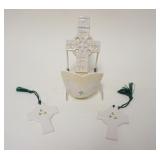1044	BELLEEK IRISH CHINA, LOT OF 3 CROSSES