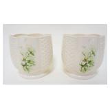 1061	DONGLE IRISH PARIAN CHINA VASES, APPROXIMATELY 4 IN X 4 1/2 IN HIGH
