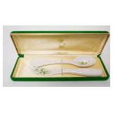 1107	DONEGAL IRISH PARIAN CHINA SPOON & KNIFE IN BOX, APPROXIMATELY 5 IN