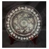 1116	WHEEL CUT ASIAN DESIGN NEST OF 5 PLATES IN BACK GIVING IT A MULTIDIMENTIONAL LOOK, APPROXIMATEL