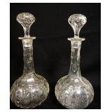 1119	PAIR OF CUT CRYSTAL DECANTORS, APPROXIMATELY 12 1/2 IN
