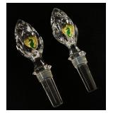 1122	2 WATERFORD LEAD CRYSTAL WINE BOTTLE STOPPERS, APPROXIMATELY 6 IN