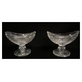 1125	WATERFORD LEAD CRYSTAL PAIR OF FOOTED MASTER SALTS, APPROXIMATELY 2 1/2 IN X 4 1/2 IN X 4 IN HI