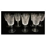 1130	WATERFORD LEAD CRYSTAL SET OF 8 STEMWARE GLASSES, APPROXIMATELY 7 IN HIGH