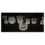 1135	WATERFORD LEAD CRYSTAL 7 PIECE ASSORTED LOT INCLUDING PITCHERS, VASES, ETC, LARGEST APPROXIMATE
