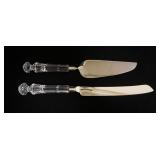 1136	WATERFORD LEAD CRYSTAL CAKE KNIFE & SERVER, APPROXIMATELY 14 IN