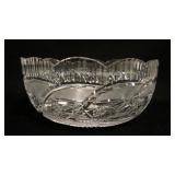 1143	WATERFORD LEAD CRYSTAL SCALLOPED EDGE BOWL, APPROXIMATELY 8 IN X 3 1/2 IN HIGH