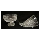 1149	WATERFORD LEAD CRYSTAL 2 PIECE LOT COMPOTE & CORNUCOPIA, COMPOTE APPROXIMATELY 6 IN X 7 1/2 IN