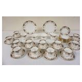 1160	STAFFORDSHIRE QUEENS GOLD RIMMED CHINA DINNERWARE, 42 PIECE