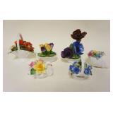 1162	GROUP OF 6 MINIATURE CHINA FLOWERS IN BASKETS, HAND PAINTED, SOME W/LOSSES, APPROXIMATELY 4 3/4