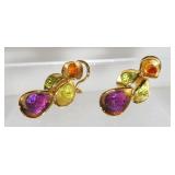 1168	PAIR OF 14K YELLOW GOLD CLIP ON OMEGA BACK EARRINGS 7.25 DWTS