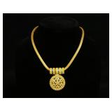 1180	GOLD PLATED NECKLACE W/ GOLD PLATED OVER STERLING SLIDE