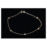 1182	14K YELLOW GOLD BRACELET CONTAINING APP. 0.15 CARATS OF DIAMONDS OVERALL WEIGHT 6.15 DWT. APP. 