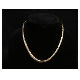 1184	BRASS & STERLING INTERTWINED CUFF NECKLACE