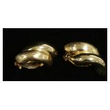 1189	14K YELLOW GOLD SAN MARCO STYLE CLIP ON EARRINGS. 11.80 DWT