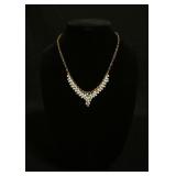 1201	14KT YELLOW GOLD NECKLACE W/BLUE & WHITE BEADS, 7.65 DWTS, APPROXIMATELY 19 IN LONG