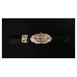 1220	ESEFW-CO SWISS ART DECO LADYS WRISTWATCH, 17 JEWELS, CLASP IS MARKED 18KT, APPROXIMATELY 8 1/4 