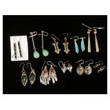 1224	10 PAIRS OF STERLING SILVER EARRINGS