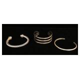 1228	3 STERLING SILVER CUFF BRACELETS, 1.820 OZT
