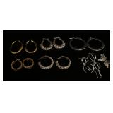 1242	7 PAIRS STERLING SILVER EARRINGS, 1.595 OZT