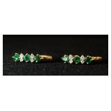 1249	BEAUTIFUL 14KT YELLOW GOLD EARRINGS W/DIAMONDS & EMERALDS, 1.7 DWT INCLUDING STONES