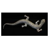 1254	LARGE STERLING & MARCASITE BROOCH/PIN IN THE SHAPE OF A LIZARD, 1.202 OZT, 5 1/4 IN LONG