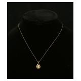 1260	14KT YELLOW GOLD NECKLACE, 1.1 DWT INCLUDING STONES, APPROXIMATELY 17 IN LONG