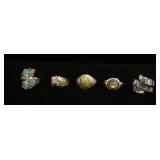1262	5 STERLING RINGS, 1.235 OZT INCLUDING STONES