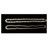 1272	2 SINGLE STRAND PEARL NECKLACES, ONE CLASP IS 14K & ONE CLASP IS 10K, BOTH APPROXIMATELY 18 IN 