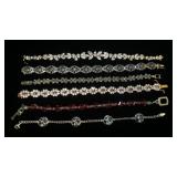 1274	LOT OF 6 STERLING BRACELETS, 3.324 OZT INCLUDING STONES