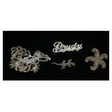 1282	4 STERLING & MARCASITE BROOCHES/PINS, 1.206 OZT OVERALL