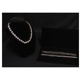 1284	3 STERLING SILVER NECKLACES, LONGEST APPROXIMATELY 23 IN, 1.765 OZT