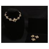 1289	STERLING SILVER GRAPE CLUSTER NECKLACE, EARRINGS & MATCHING BROOCH, NECKLACE APPROXIMATELY 16 I