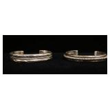 1292	2 STERLING SILVER CUFF BRACELETS, 2.54 OZT