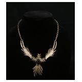 1304	STERLING SILVER NECKLACE CONTAINING COBACHON CUT BLACK ONYX, APPROXIMATELY 18 1/2 IN LONG, 1.01