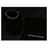 1308	STERLING SILVER NECKLACE & BRACELET CONTAINING COLORFUL GEMSTONES, NECKLACE IS APPROXIMATELY 17