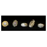 1311	5 STERLING SILVER RINGS, 0.990 OVERALL