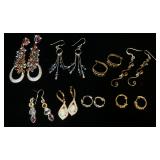 1315	8 PAIRS OF STERLING SILVER EARRINGS, 1.141 OZT OVERALL