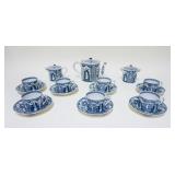 1007	ASIAN CHINA TEASET INCLUDING APPROXIMATELY 5 1/2 IN HIGH TEAPOT, COVERED CREAMER & SUGAR & 7 CU
