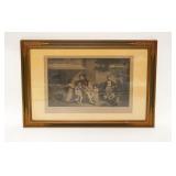 1026	ANTIQUE COLORED ENGRAVING OF NAPOLEON BONAPARTE & CHILDREN, HEL BRAUN, APPROXIMATELY 18 1/4 X 1