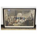 1032	ALEXANDER HAY RITCHIE LARGE ANTIQUE COLORED ENGRAVING *WASHINGTON & HIS GENERALS* APPROXIMATELY