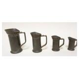 1041	LOT OF 4 ANTIQUE PEWTER MEASURES, LARGEST APPROXIMATELY 4 IN