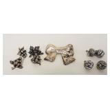 1048	ASSORTED MEXICAN SILVER JEWELRY INCLUDING BOW TIE PIN & EARRINGS, 1.6 OZT