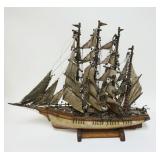 1051	WOOD MODEL OF SAILING SHIP, APPROXIMATELY 26 IN X 21 IN HIGH