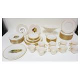 1056	LENOX LOT OF 57 PIECES OF ASSORTED CHINA INCLUDING SPECIAL FRUIT PLATES, COMPOTE, CUPS & SAUCER