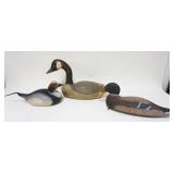 1058	LOT OF 3 CONTEMPORARY CARVED DUCK DECOYS