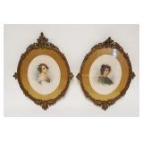 1073	2 ARTIST SIGNED WATERCOLOR PORTRAITS, APPROXIMATELY 17 IN X 12 IN