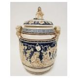 1075	GERMAN STONEWARE DOUBLE HANDLED CIDER, APPROXIMATELY 17 IN HIGH